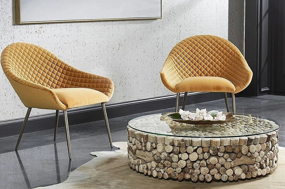 Sunpan Fletcher Chair - Velvet Gold