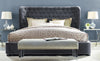 TOV Furniture Finley Grey Velvet Bed in Queen Size