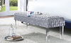 TOV Furniture Sal Woven Grey Velvet Bench
