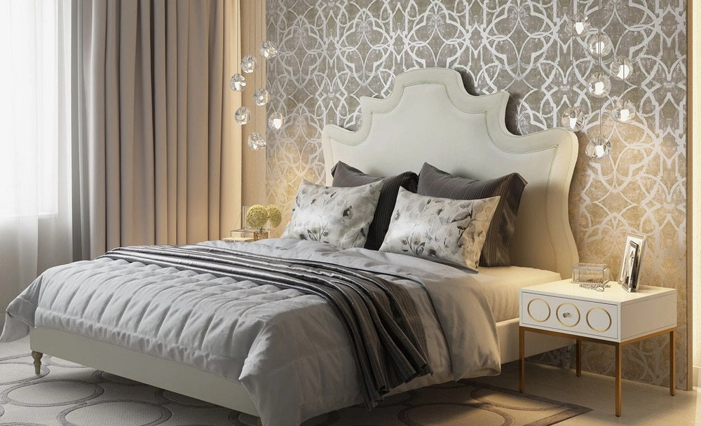 TOV Furniture Serenity Cream Velvet Bed