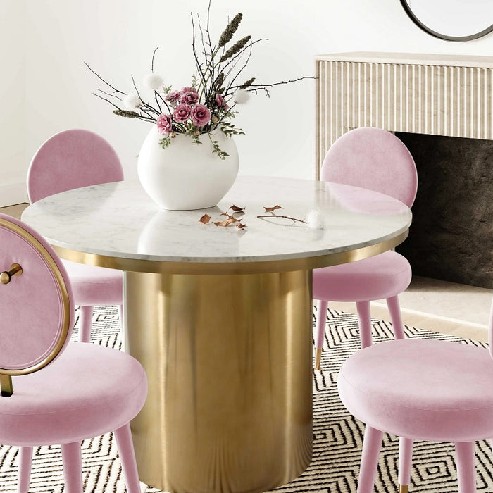 TOV Kylie Bubblegum Velvet Dining Chair