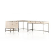 Four Hands Trey L-Shaped Desk System With Filing Cabinet