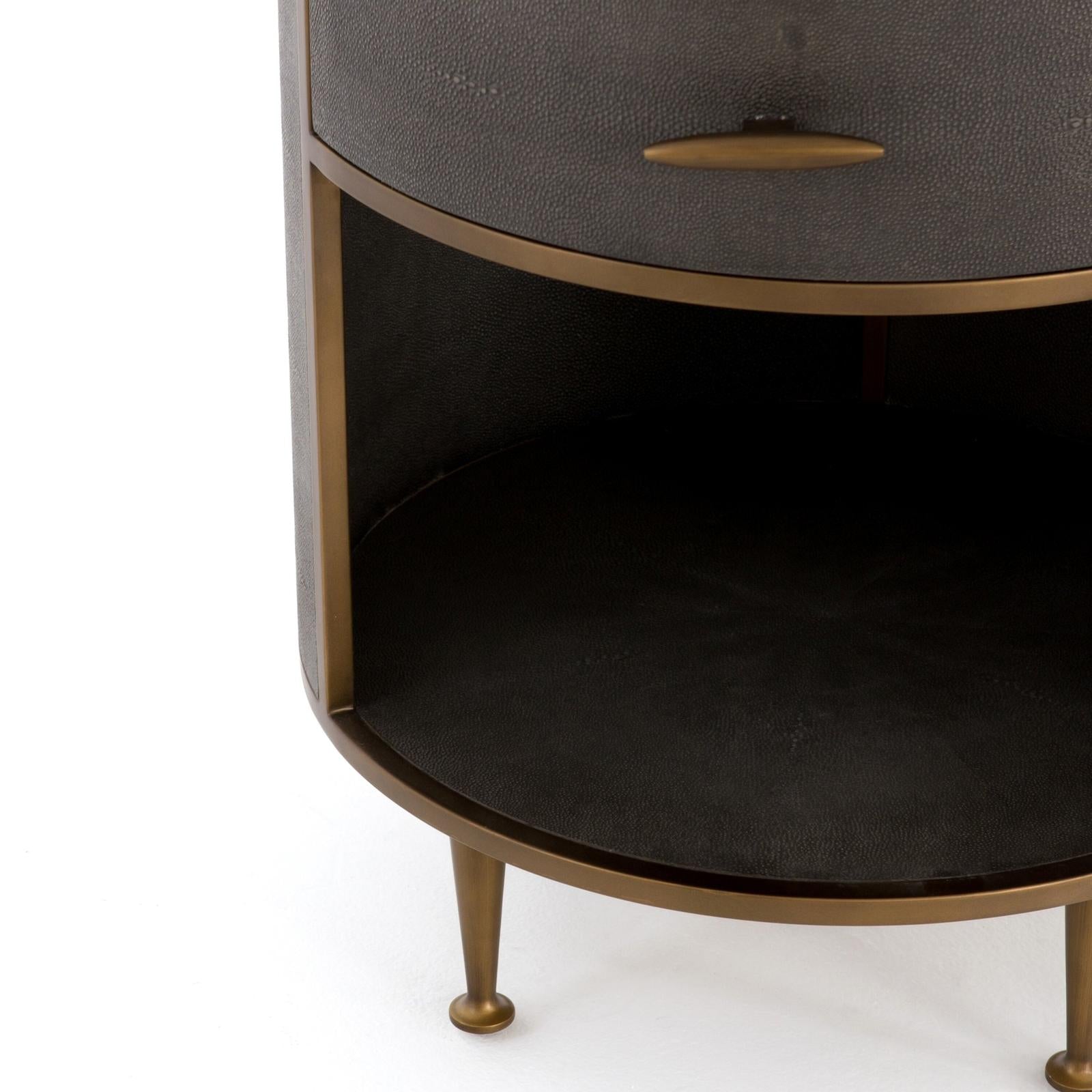 Four Hands Shagreen Round Nightstand