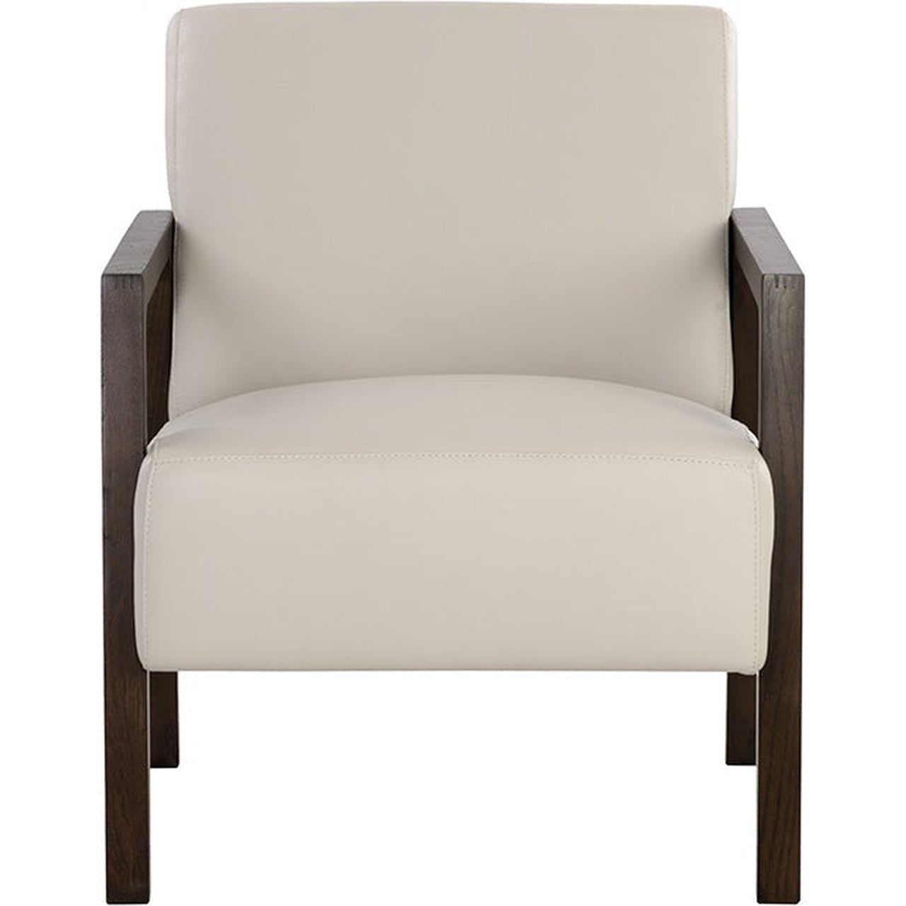 Sunpan Neymar Lounge Chair - Linea Light Grey Leather