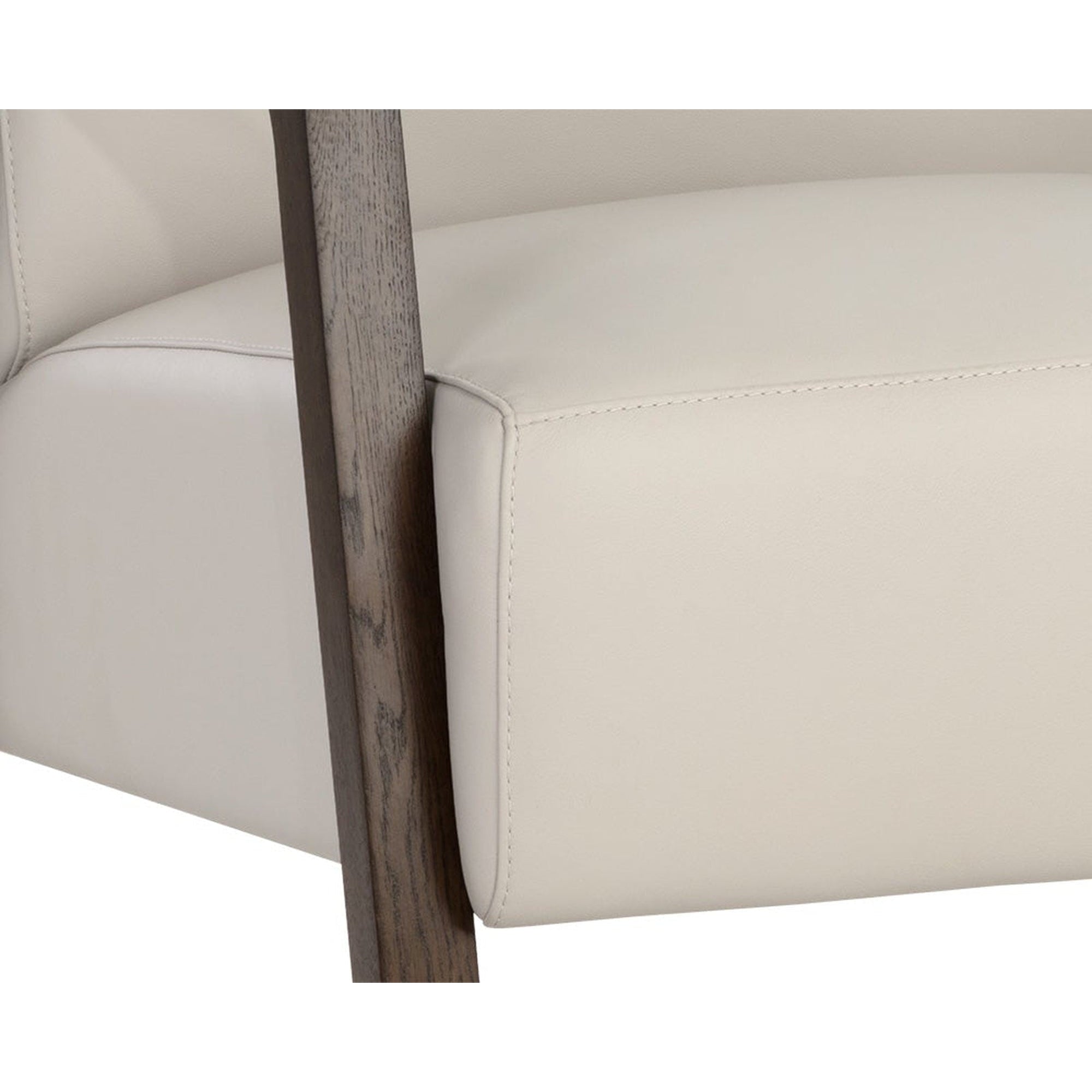 Sunpan Neymar Lounge Chair - Linea Light Grey Leather