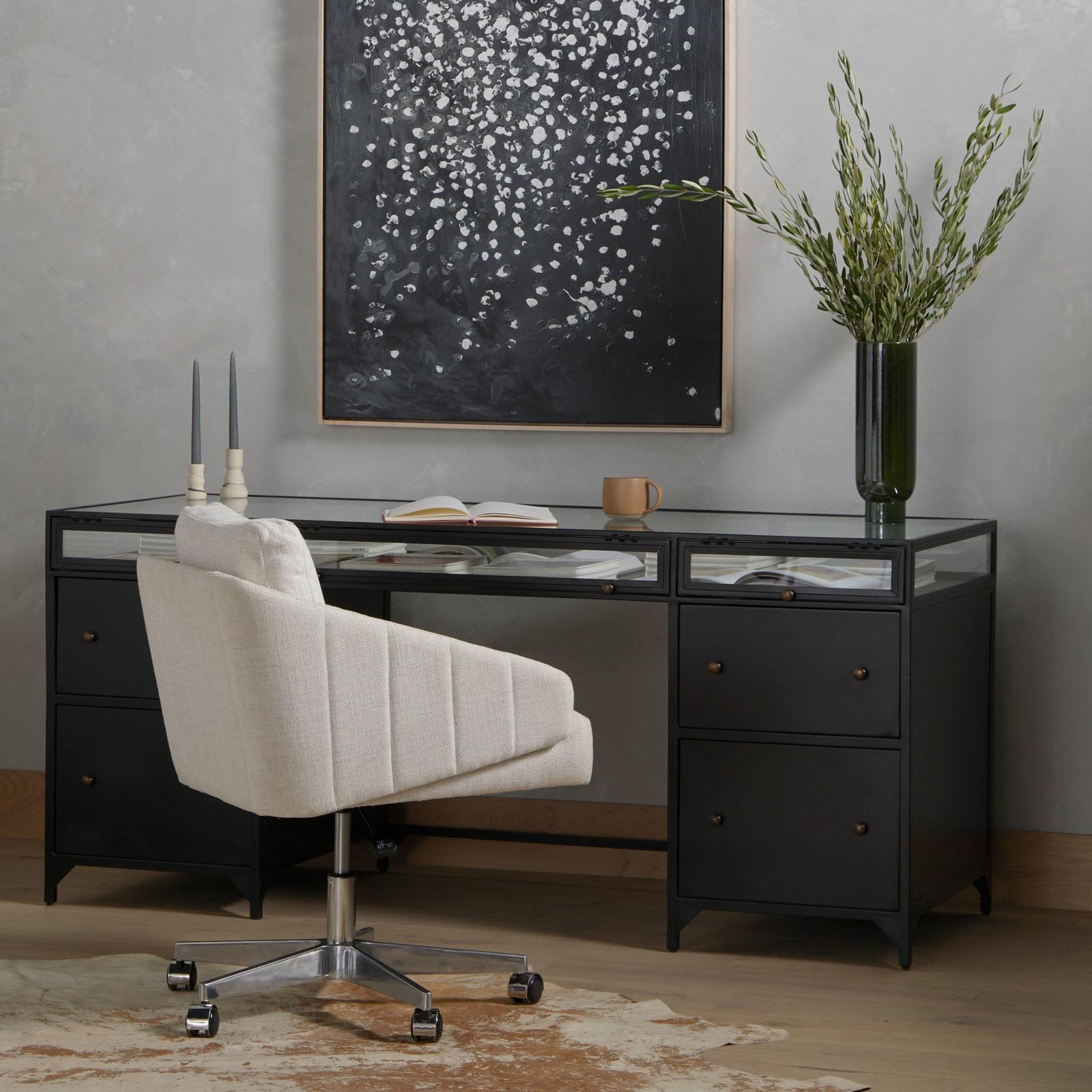 Four Hands Shadow Box Executive Desk