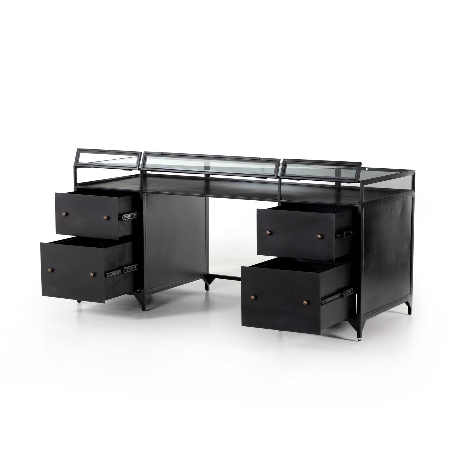Four Hands Shadow Box Executive Desk