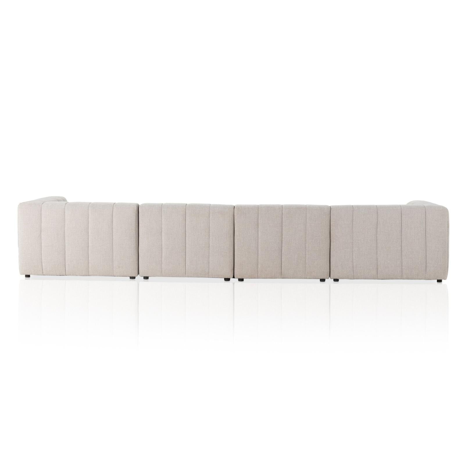 Four Hands Langham Channeled 5-Piece Sectional