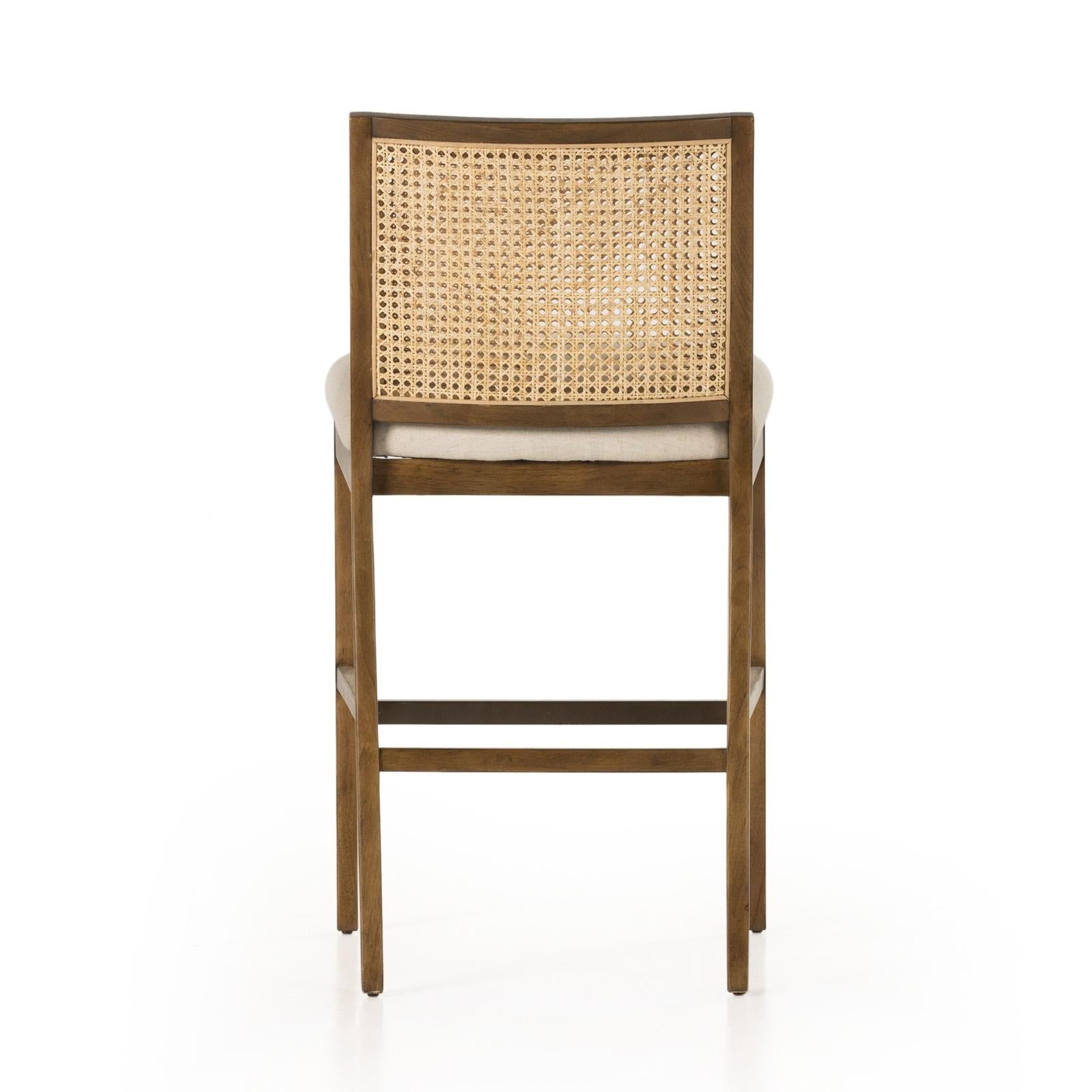 Four Hands Antonia Cane Armless Bar Stool