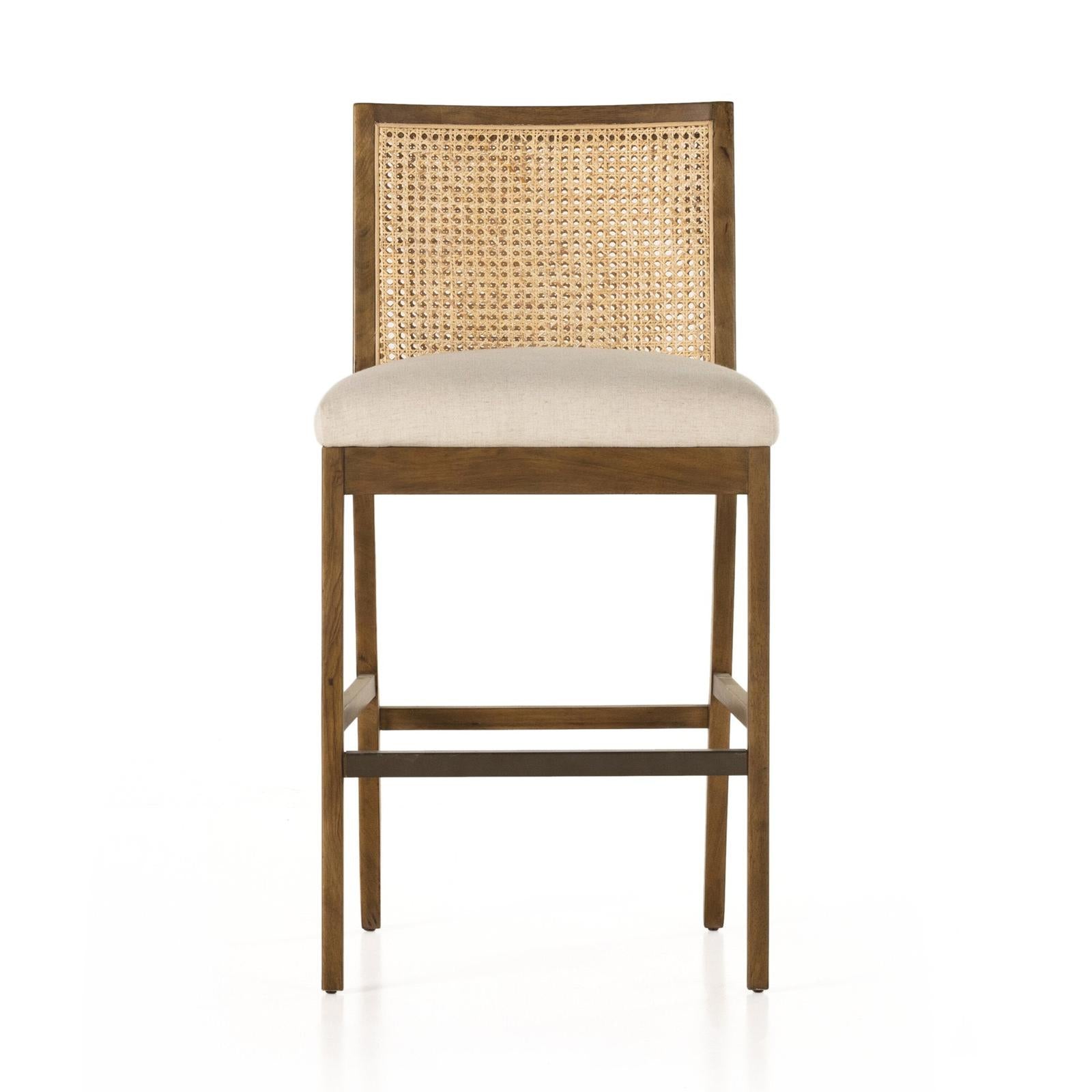 Four Hands Antonia Cane Armless Bar Stool