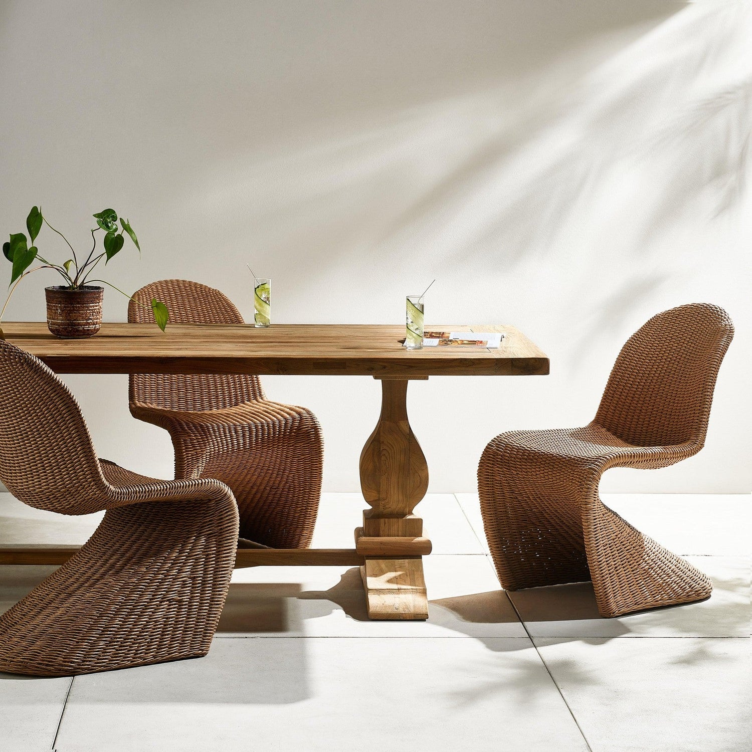 Novell Outdoor Dining Table-111"-Natural