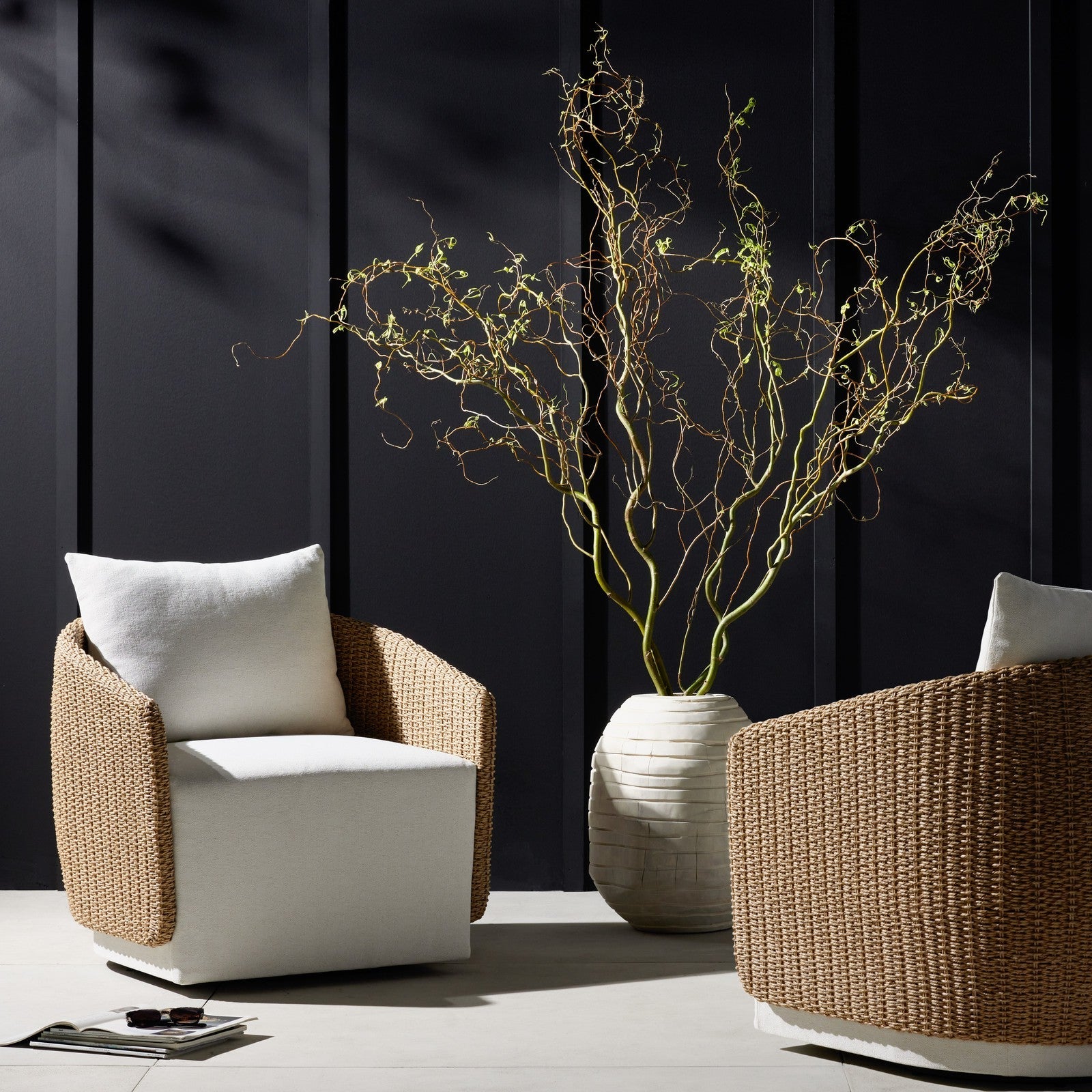 Maven Outdoor Swivel Chair-Faux Hyacinth