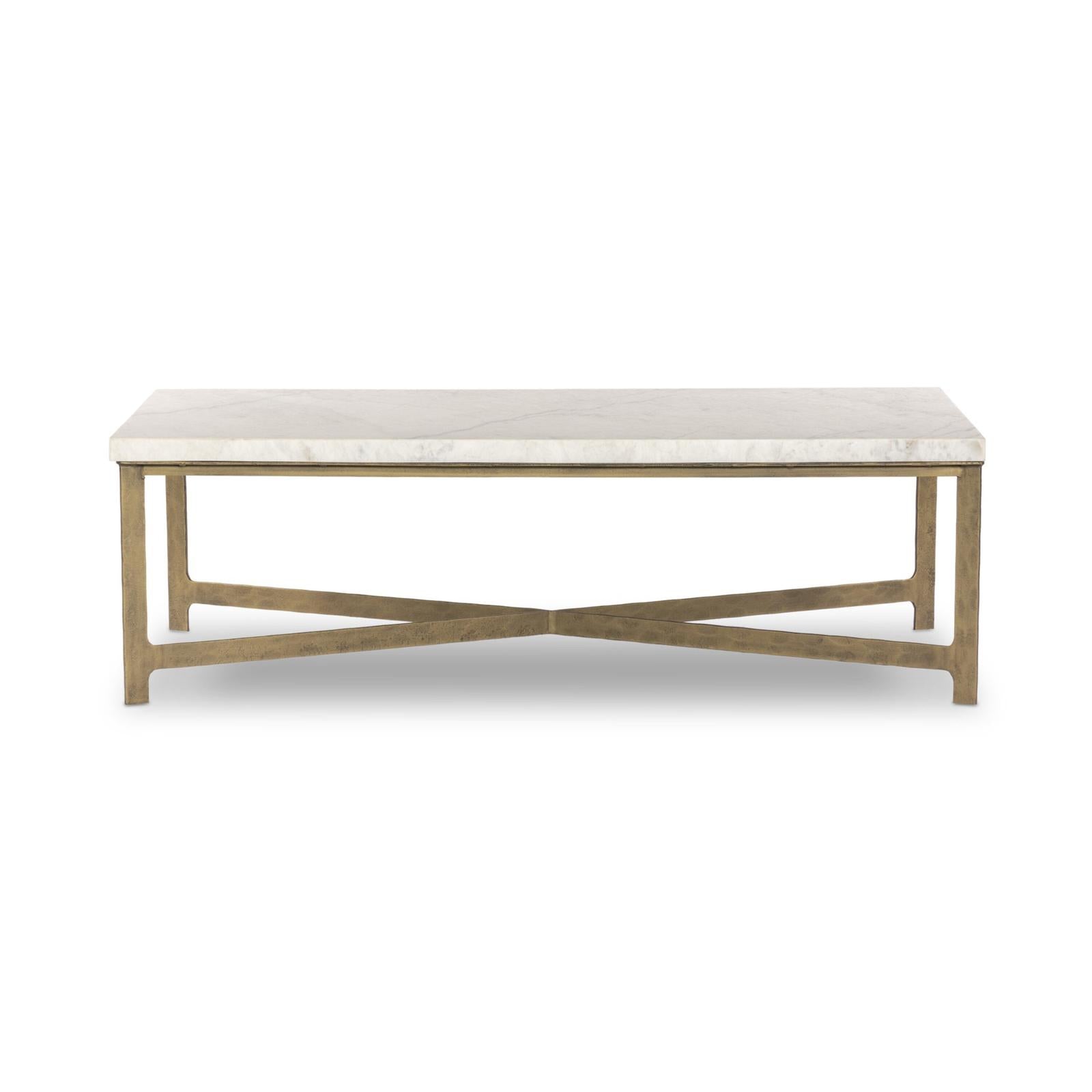Four Hands Hammered Iron Coffee Table