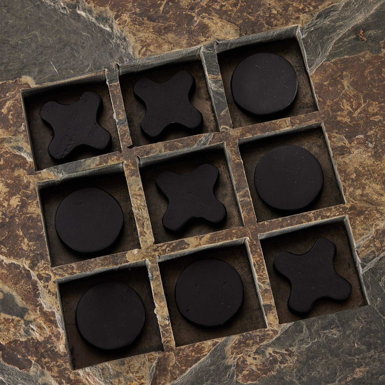 Stone Tic Tac Toe-Grey Stone
