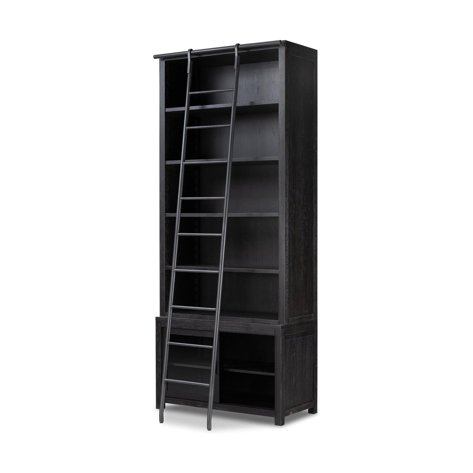Admont Bookcase And Ladder-Worn Blk