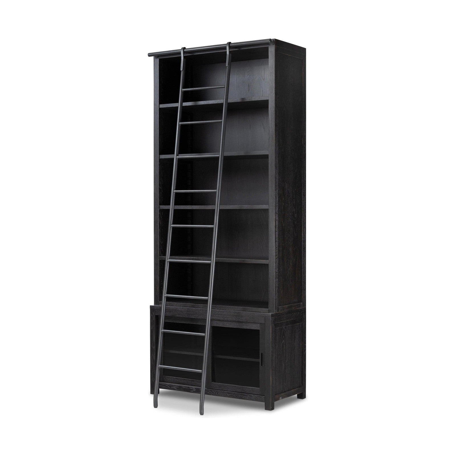 Admont Bookcase And Ladder-Worn Blk