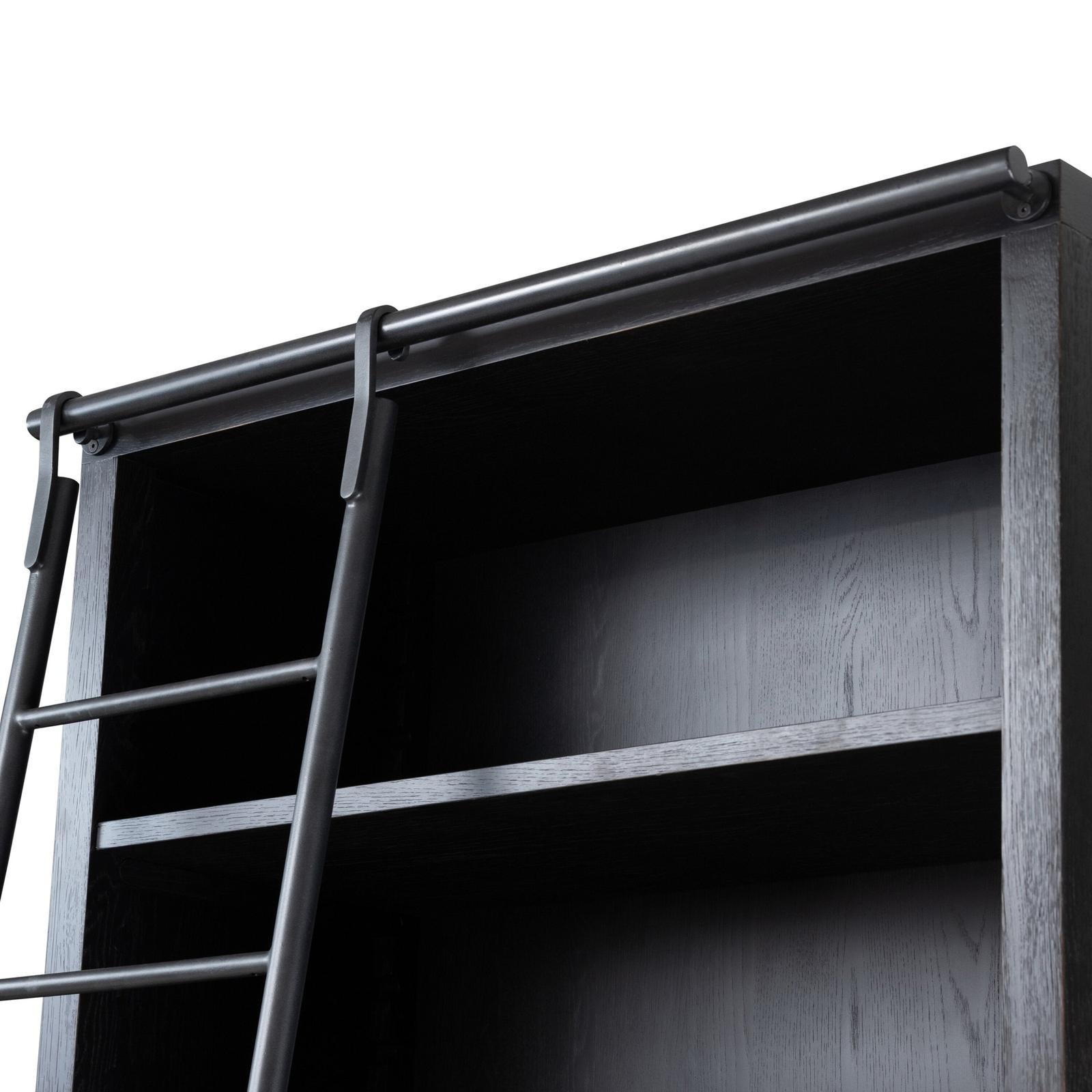 Admont Bookcase And Ladder-Worn Blk