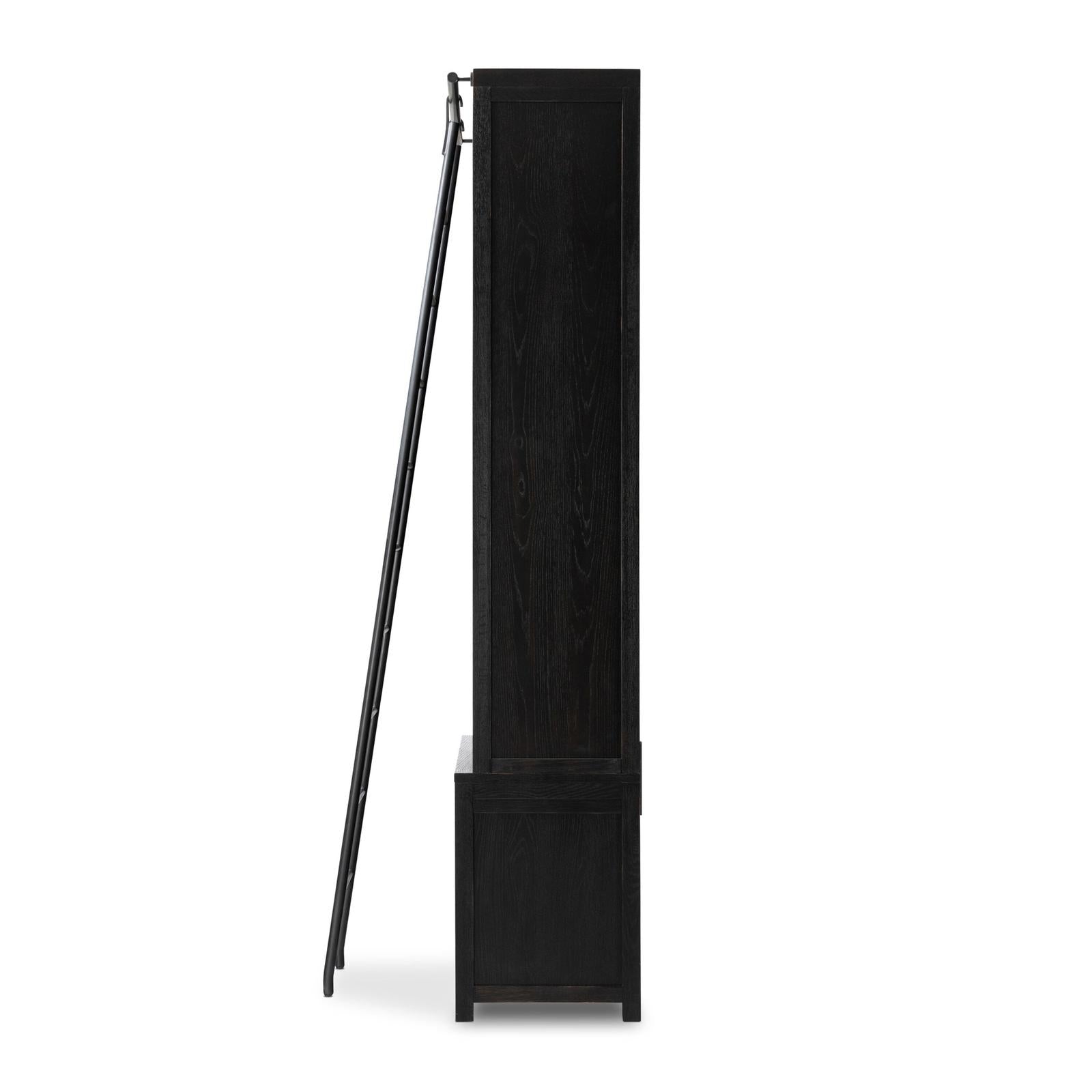 Admont Bookcase And Ladder-Worn Blk