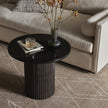 Ruben End Table-Smoked Black Cast Glass