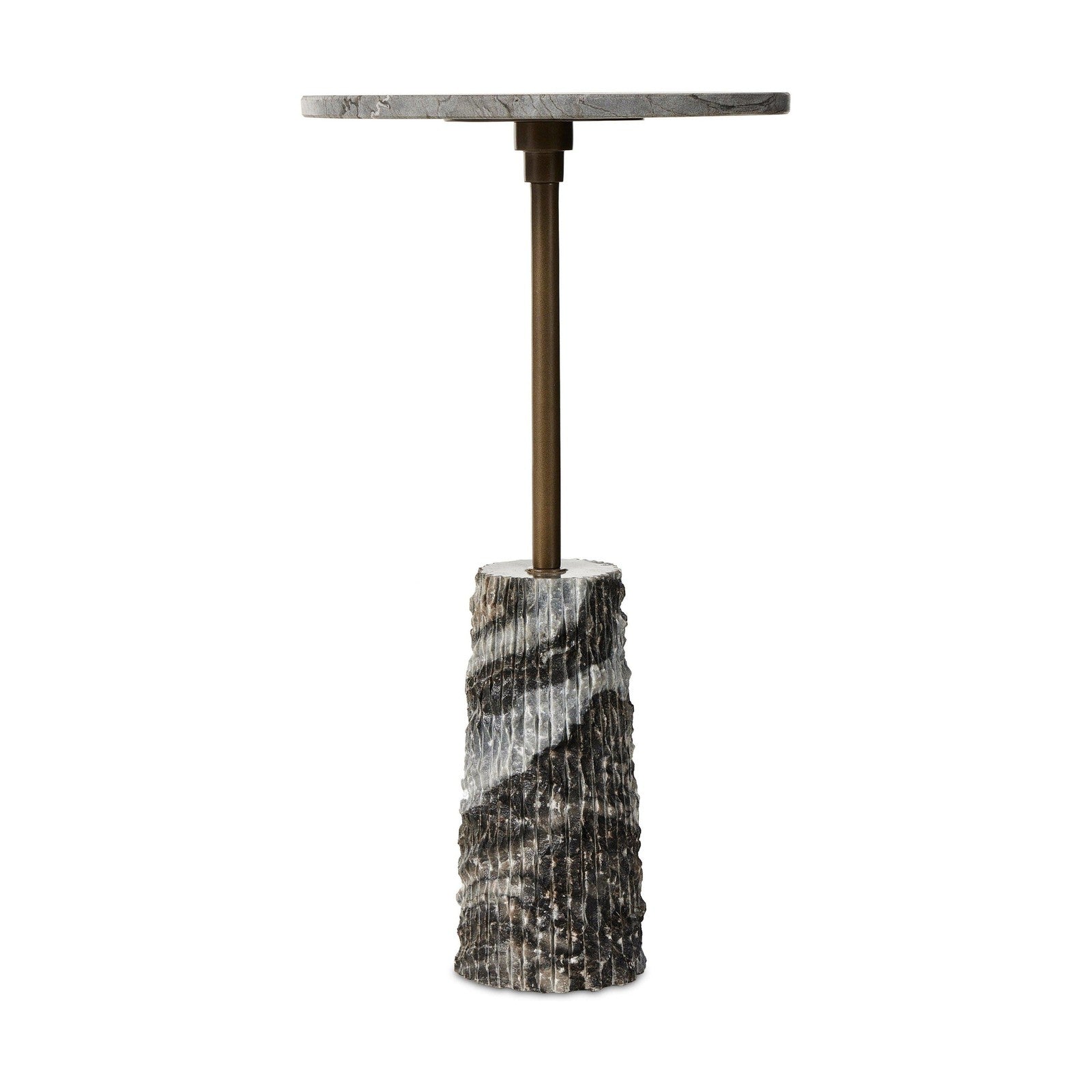Raven End Table-Ribbed Ebony Marble