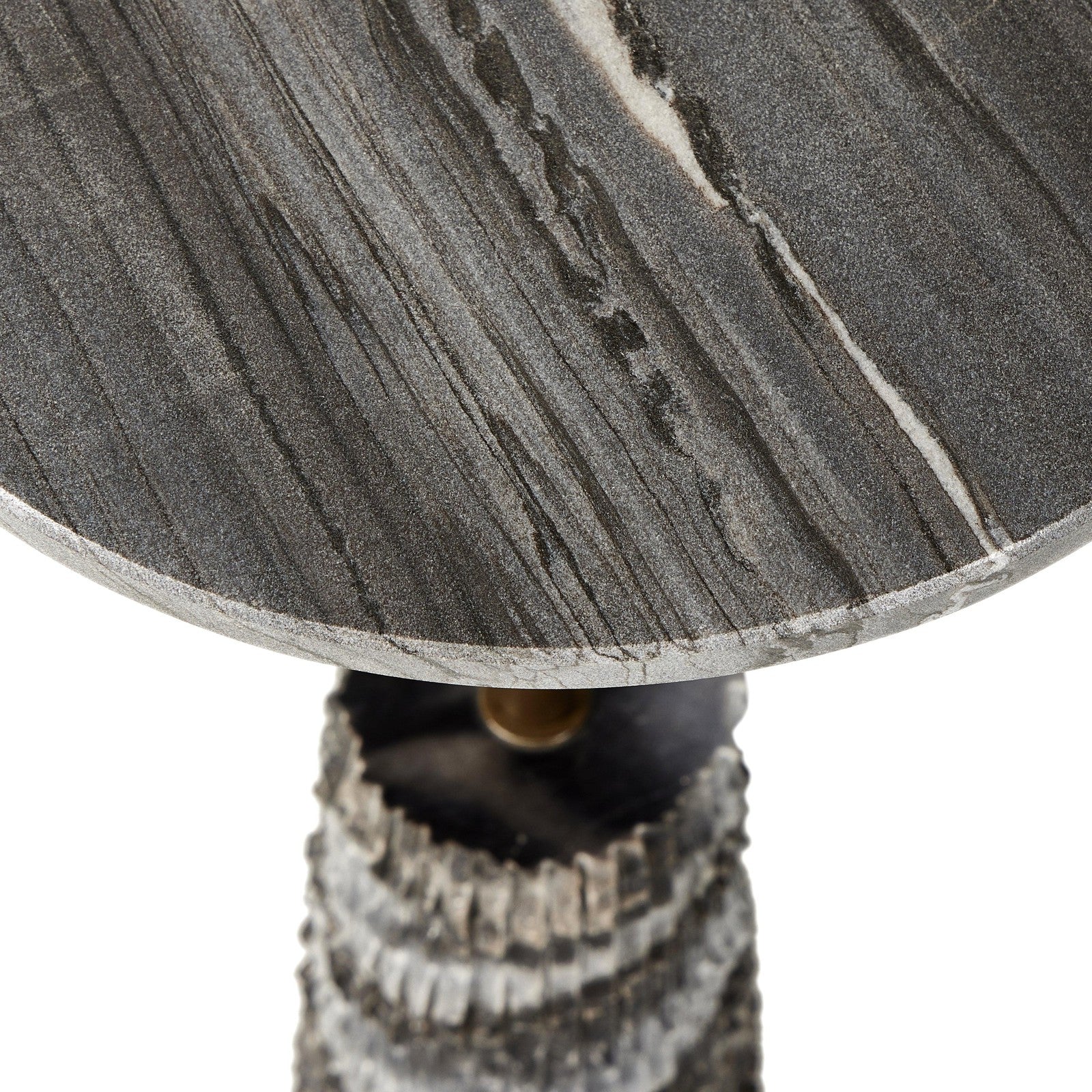 Raven End Table-Ribbed Ebony Marble