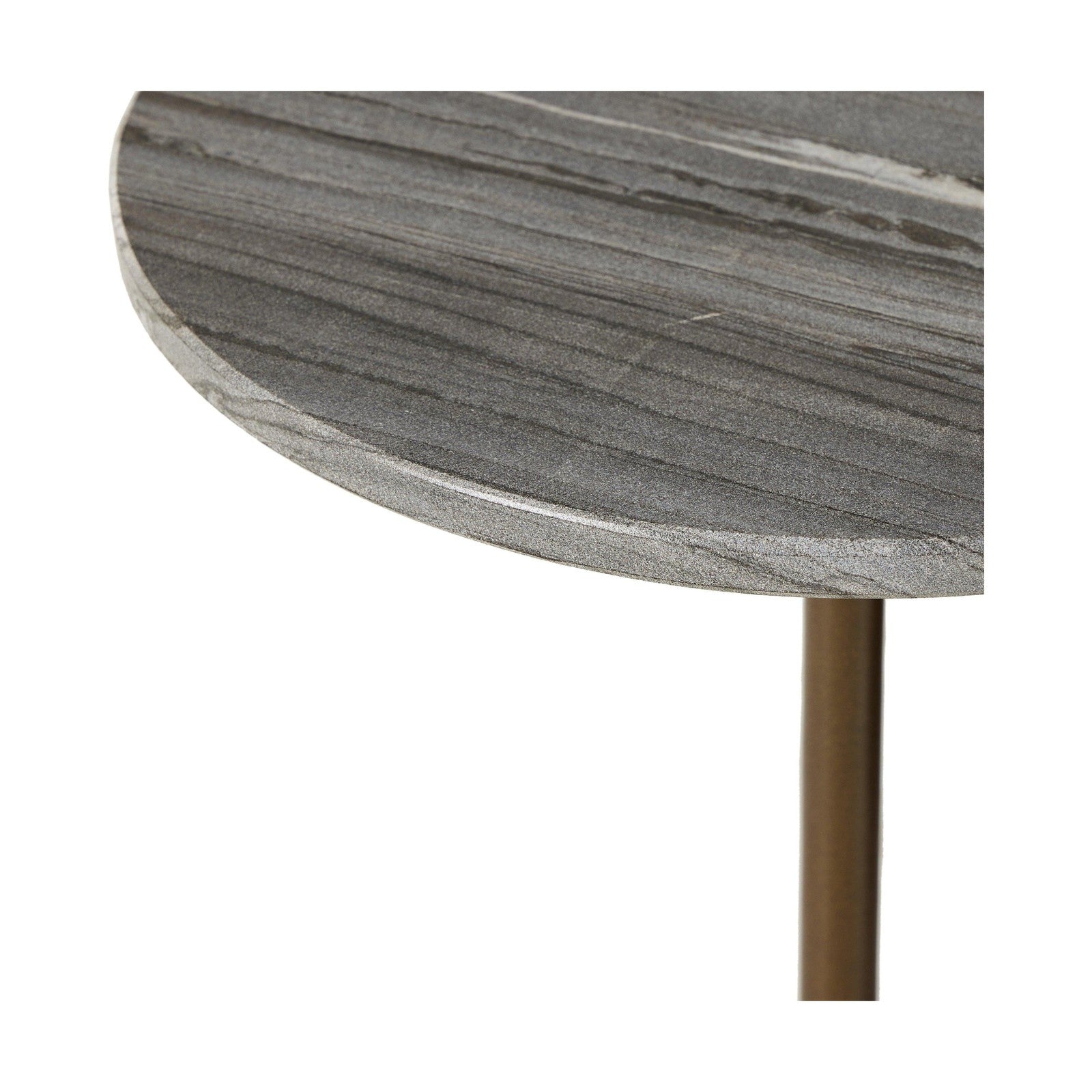 Raven End Table-Ribbed Ebony Marble