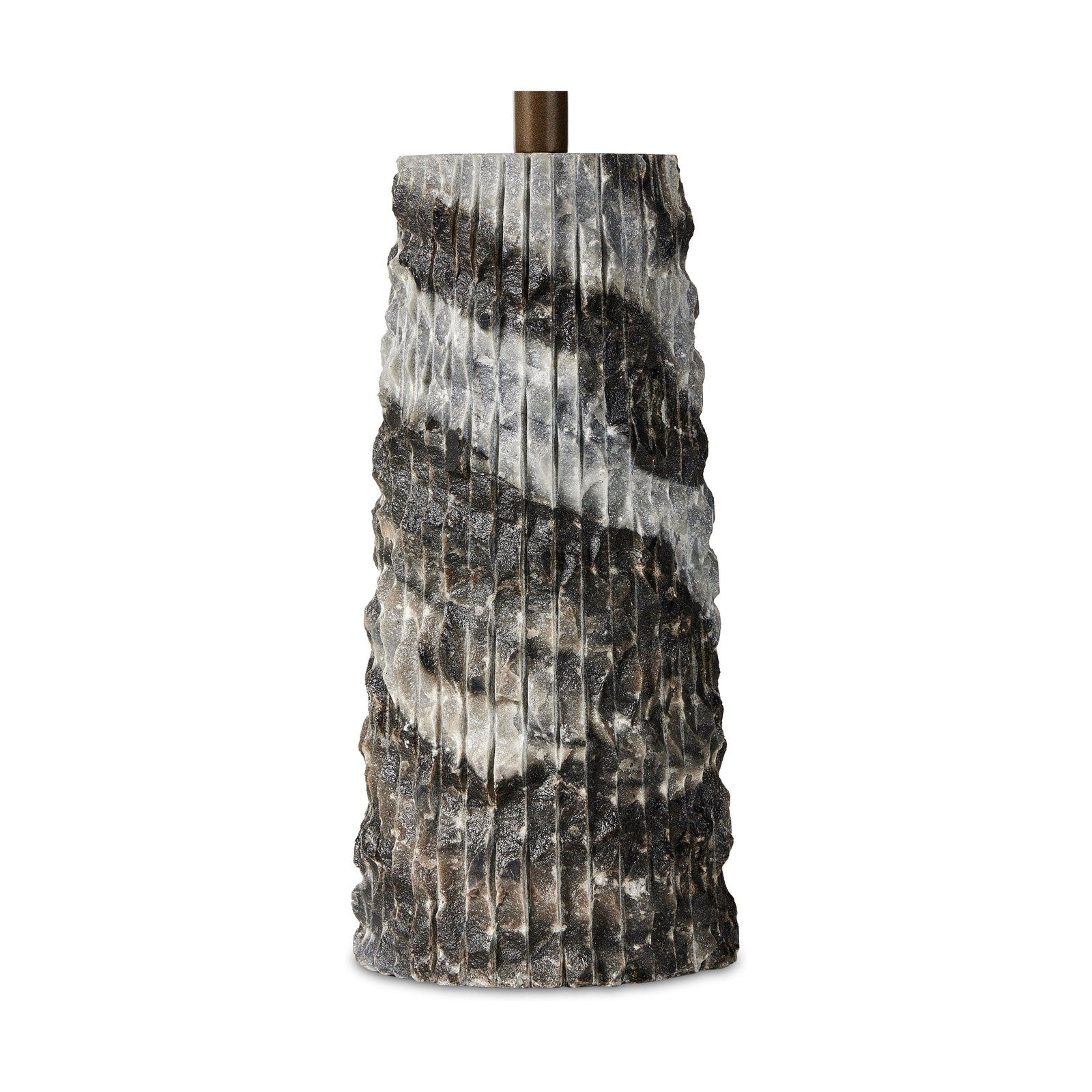Raven End Table-Ribbed Ebony Marble