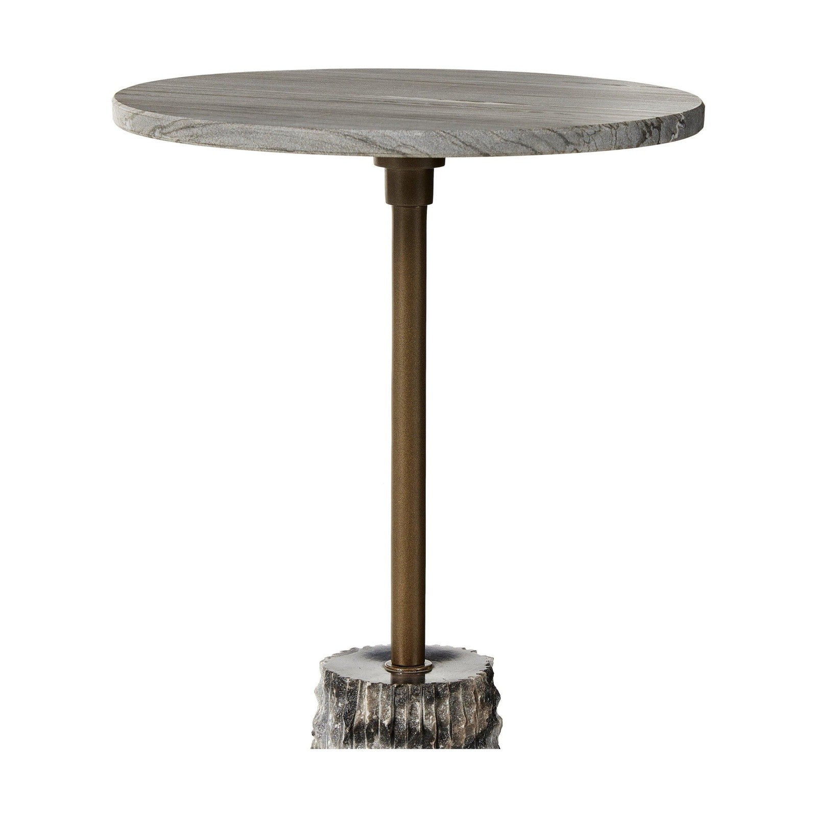 Raven End Table-Ribbed Ebony Marble