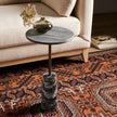 Raven End Table-Ribbed Ebony Marble