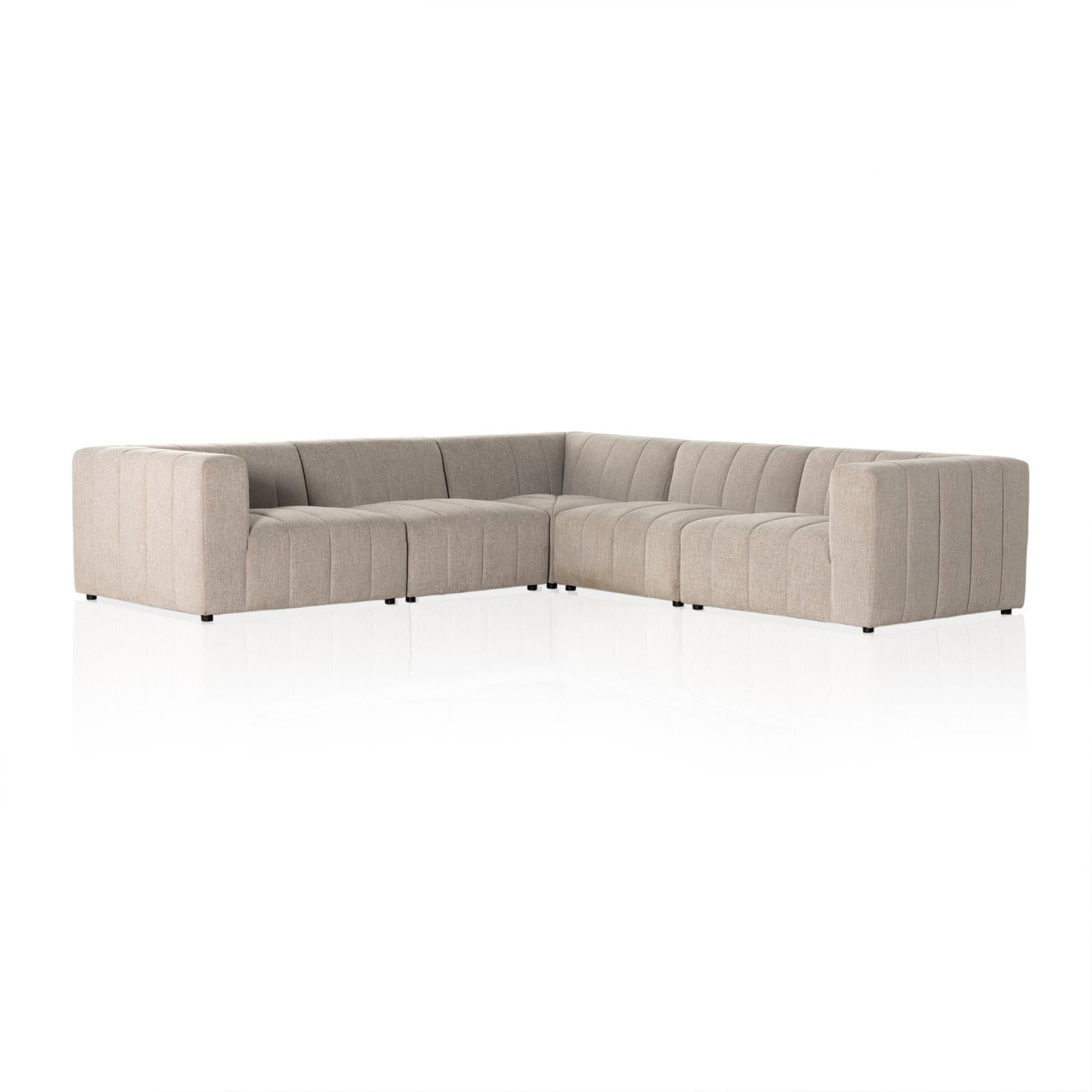 Four Hands Langham Channeled 5-Piece Sectional