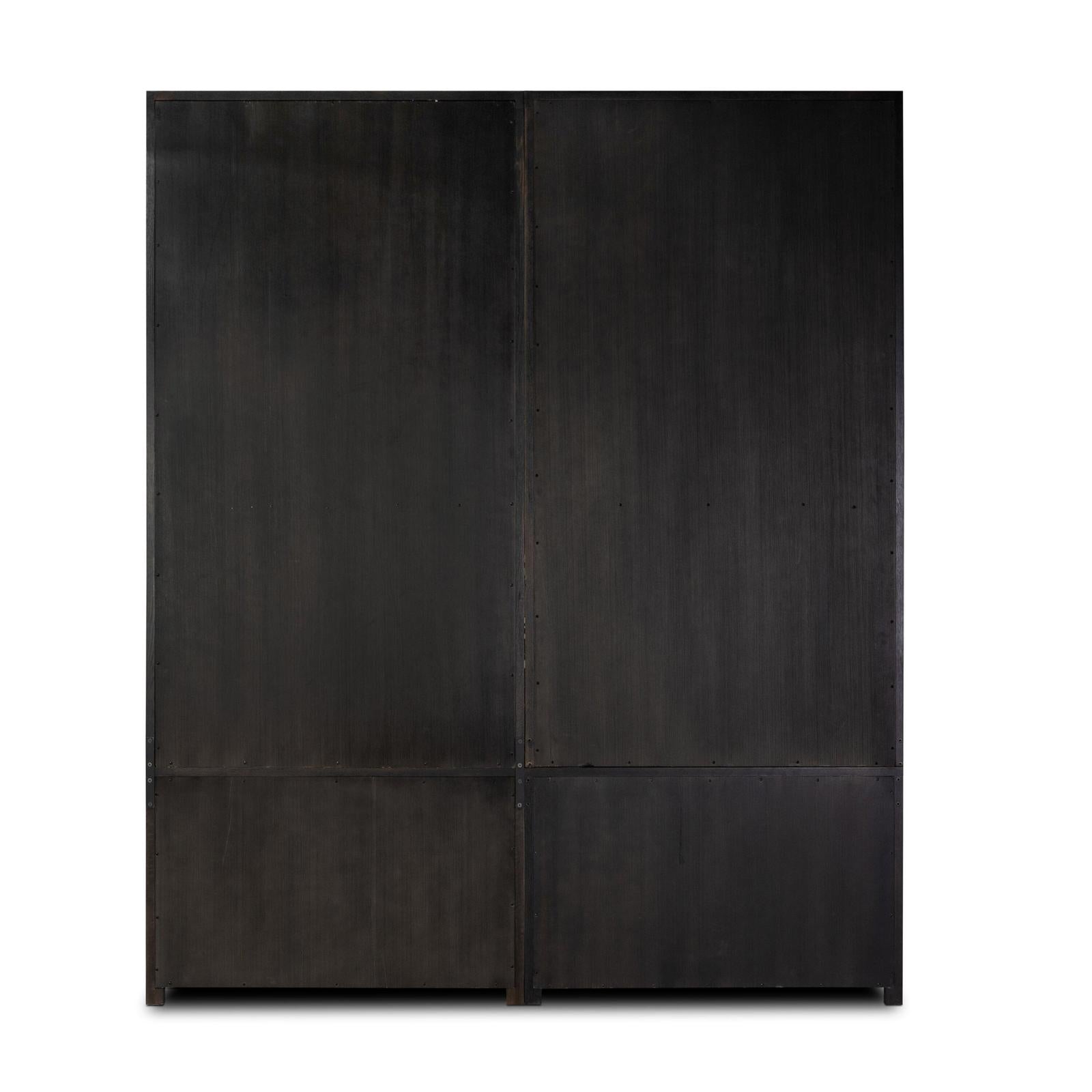 Admont Double Bookcase W Ladder-Worn Blk