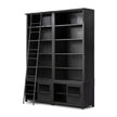 Admont Double Bookcase W Ladder-Worn Blk