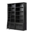 Admont Double Bookcase W Ladder-Worn Blk