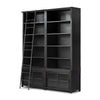 Admont Double Bookcase W Ladder-Worn Blk
