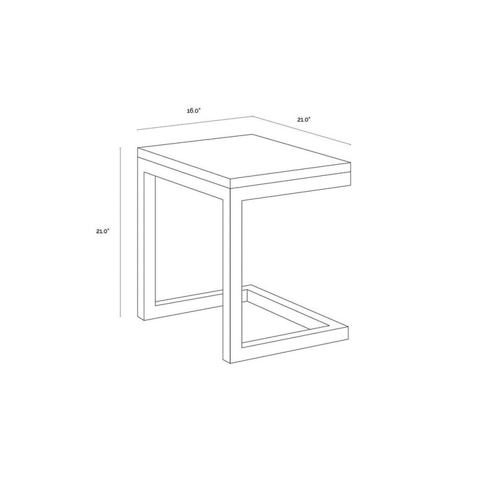 Sunpan Geneve C-Shaped End Table