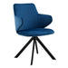 Euro Style Vigo Swivel Side Chair - Blue Velvet
