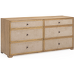 TOV Furniture Laurentis Light Taupe Suede and Wood Drawer Dresser