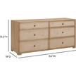 TOV Furniture Laurentis Light Taupe Suede and Wood Drawer Dresser