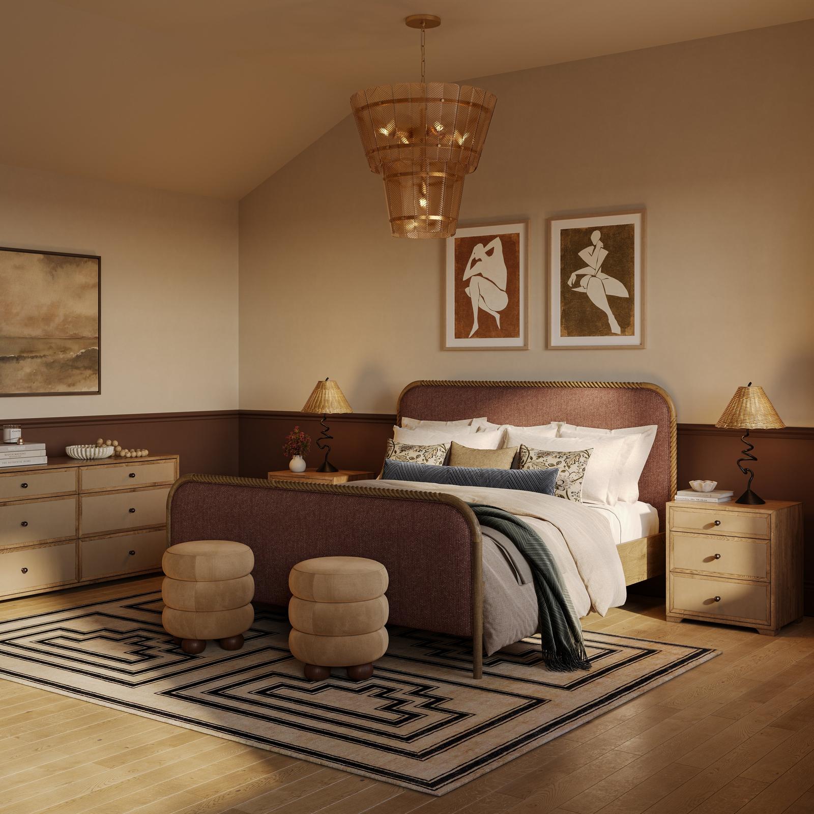 TOV Furniture Hatia Basketweave Panel Bed