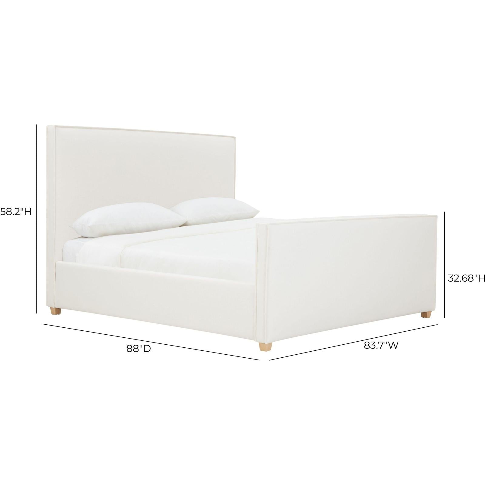 TOV Furniture Bristol Park Ivory Contract-Grade Fabric Upholstered Bed
