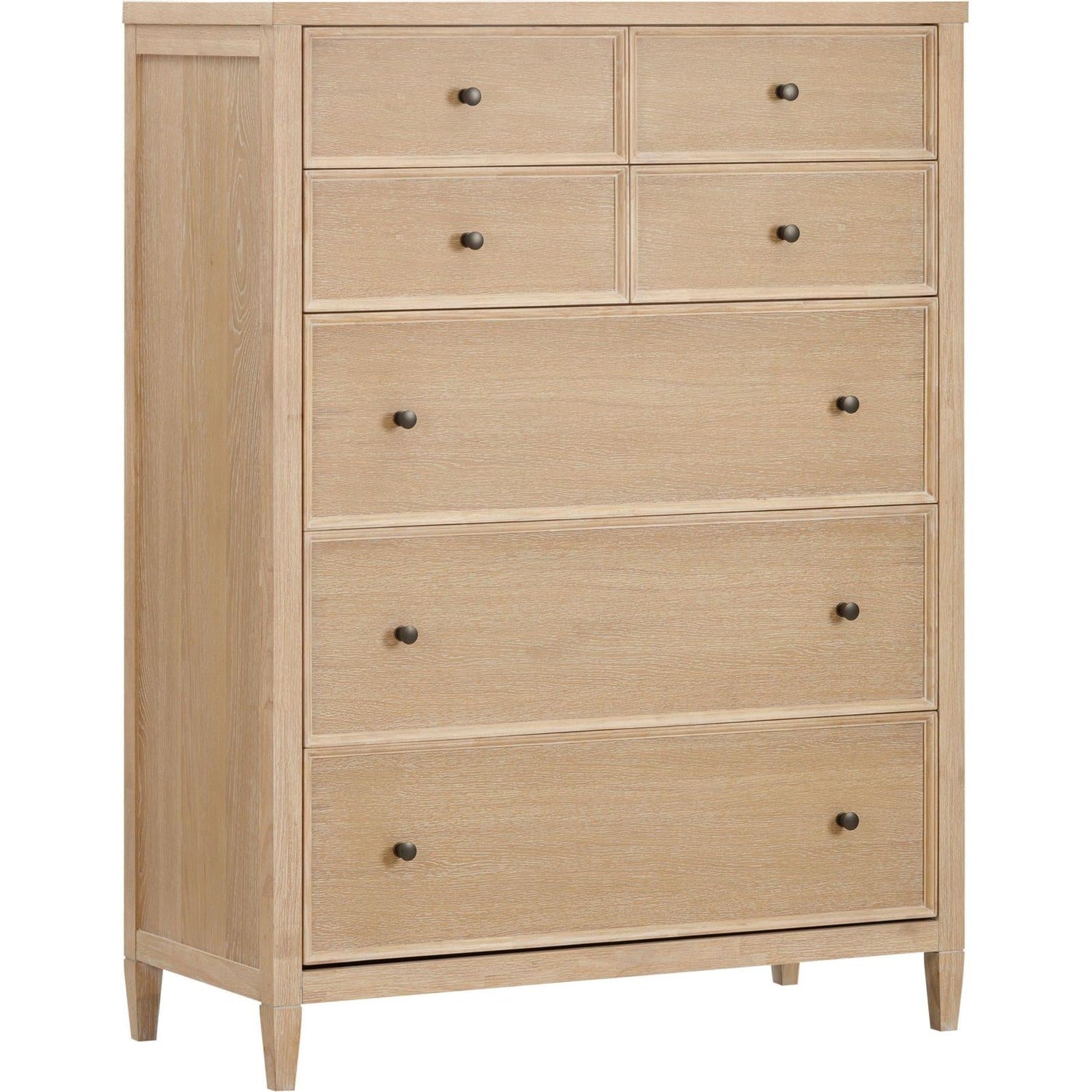 TOV Furniture Bristol Park Whitewashed Oak Wood 7-Drawer Chest