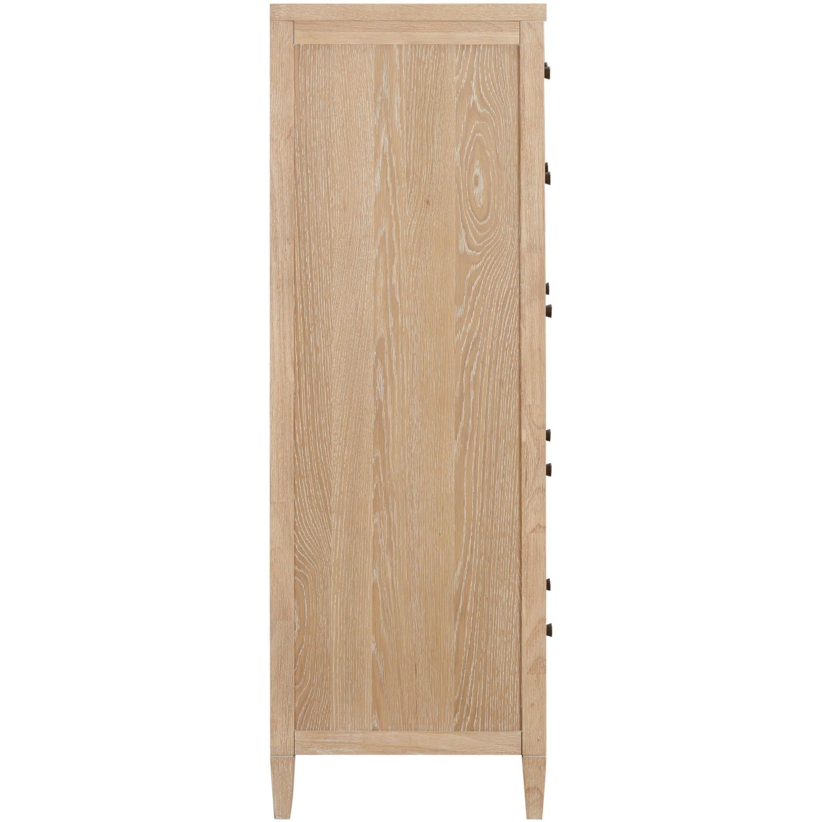 TOV Furniture Bristol Park Whitewashed Oak Wood 7-Drawer Chest