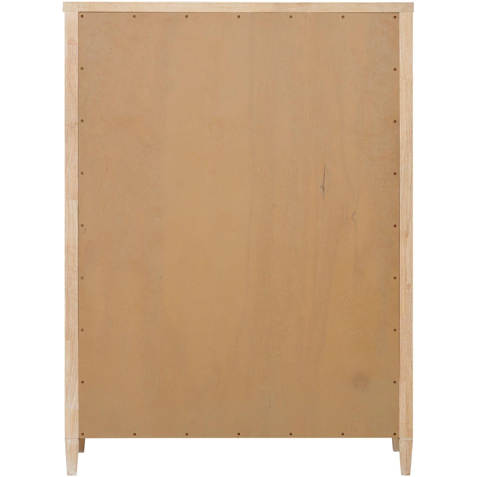 TOV Furniture Bristol Park Whitewashed Oak Wood 7-Drawer Chest
