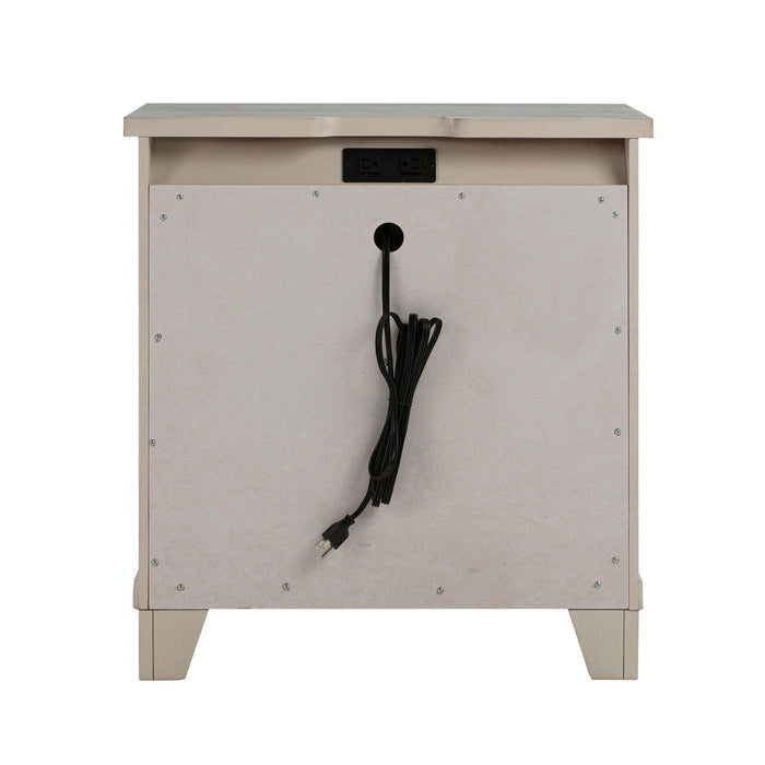 TOV Furniture Montauk Weathered White Nightstand