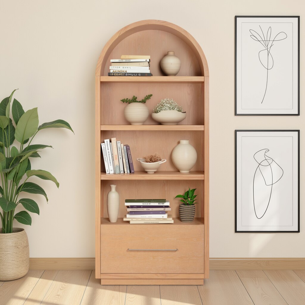 TOV Furniture Marlow Wood Bookcase With File Drawer