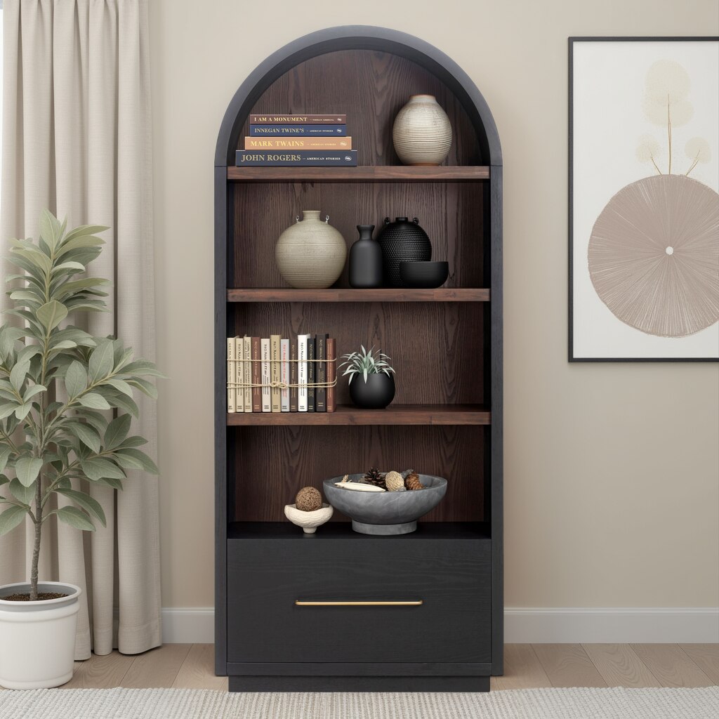 TOV Furniture Marlow Wood Bookcase With File Drawer