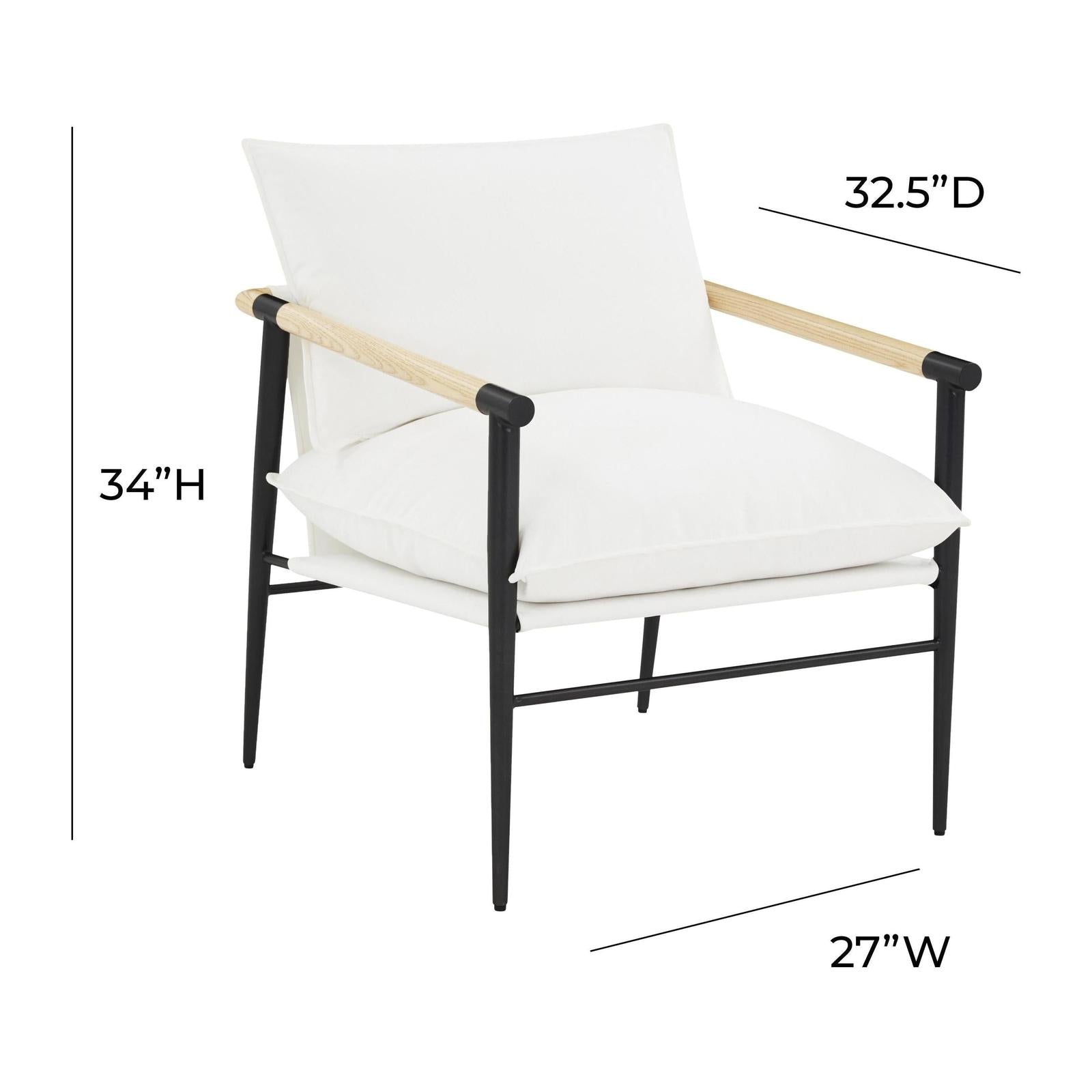 TOV Furniture Cali Pearl Performance Fabric Accent Chair