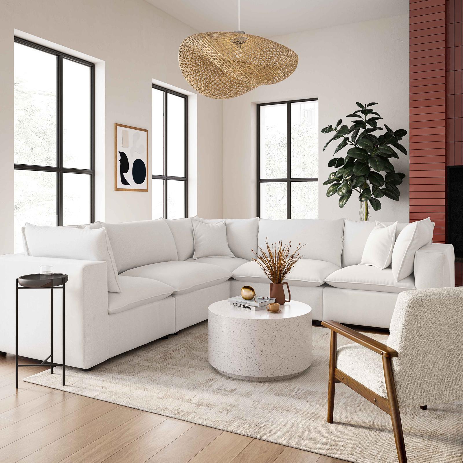 TOV Furniture Cali 5-Piece Performance Fabric Modular L-Sectional