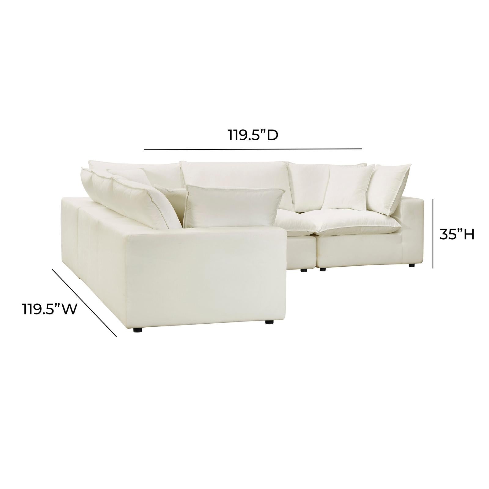 TOV Furniture Cali 5-Piece Performance Fabric Modular L-Sectional
