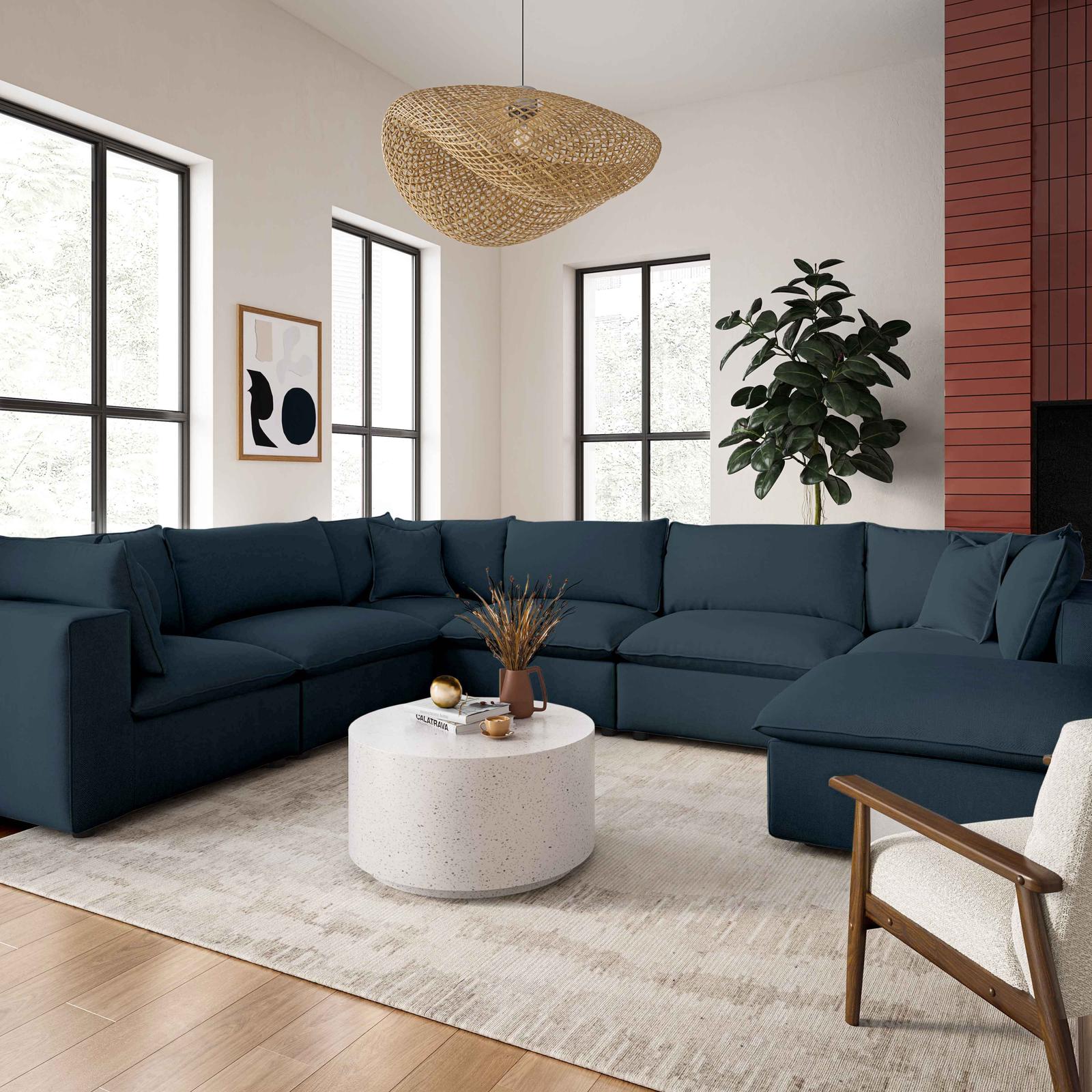 TOV Furniture Cali 7-Piece Performance Fabric Modular Large Chaise Sectional